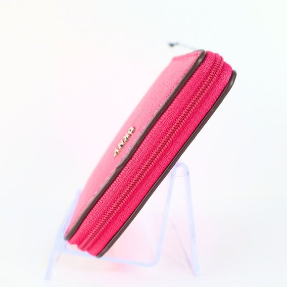 2 PC set -DKNY Lumen metallic faux-leather logo wallet + card case Pink - Picture 11 of 16